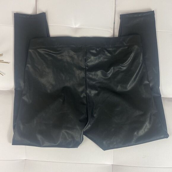 NWT High Waisted Faux Leather Stretch Ankle Leggings Size Large Petite 141 - Picture 6 of 7